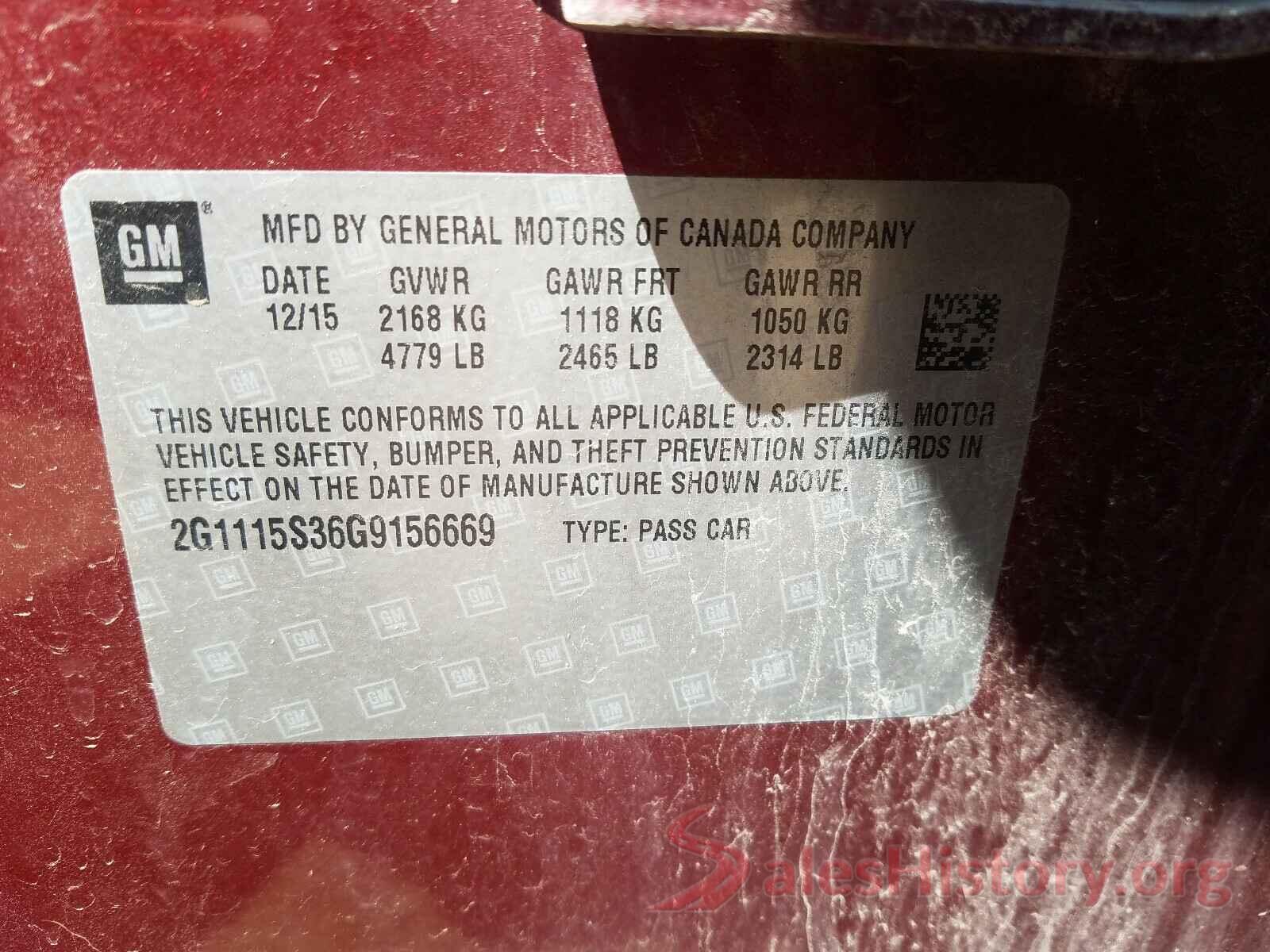 2G1115S36G9156669 2016 CHEVROLET IMPALA