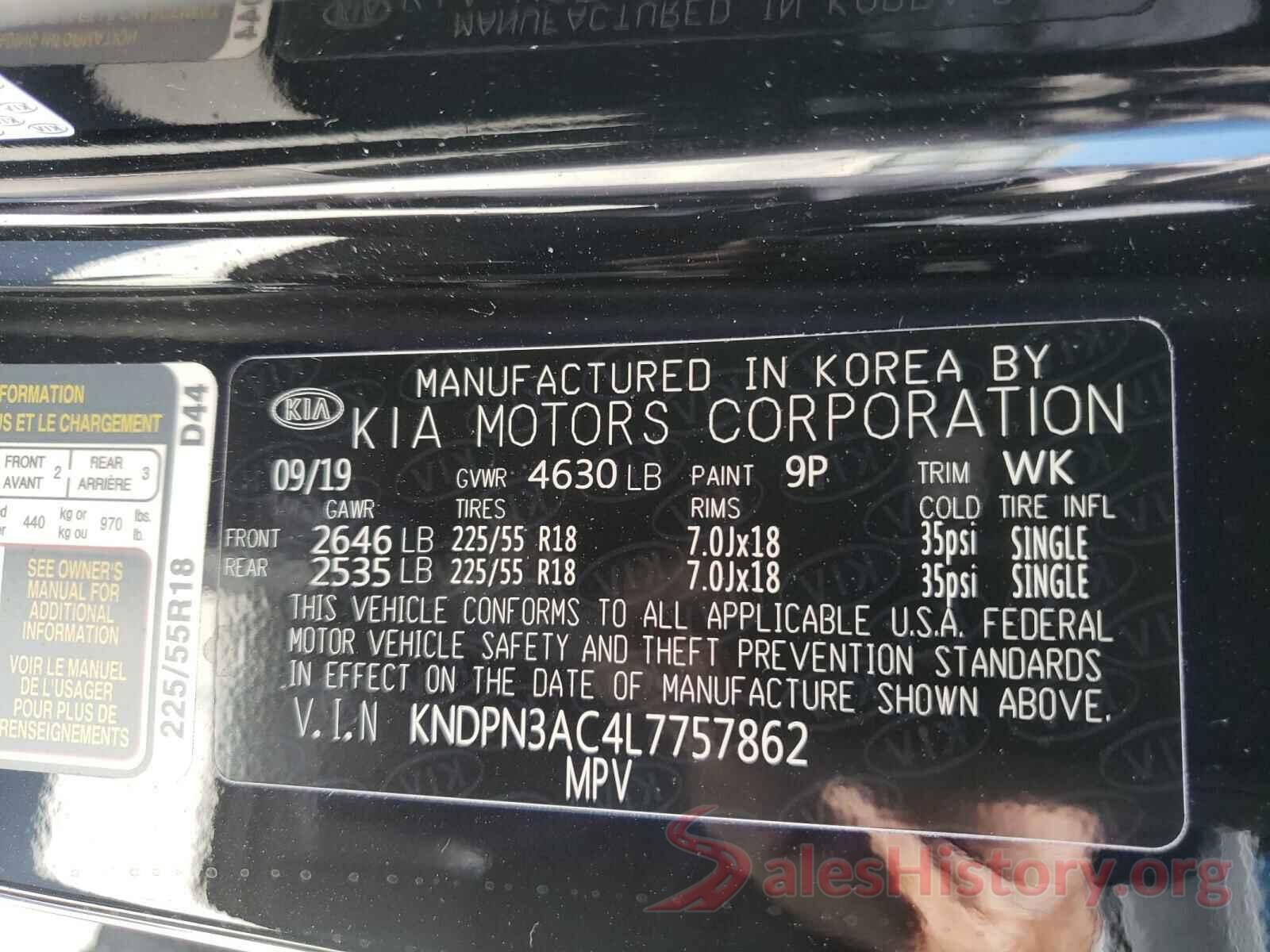 KNDPN3AC4L7757862 2020 KIA SPORTAGE