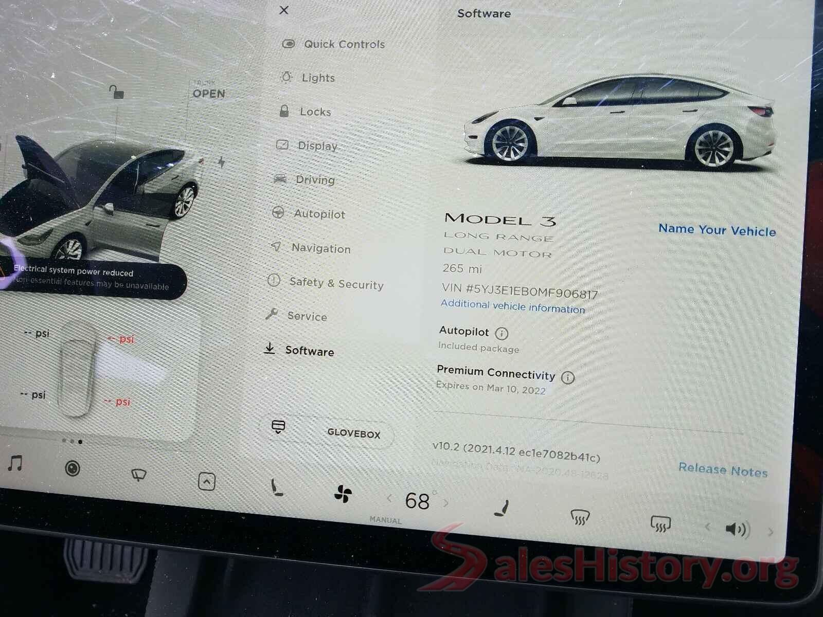 5YJ3E1EB0MF906817 2021 TESLA MODEL 3