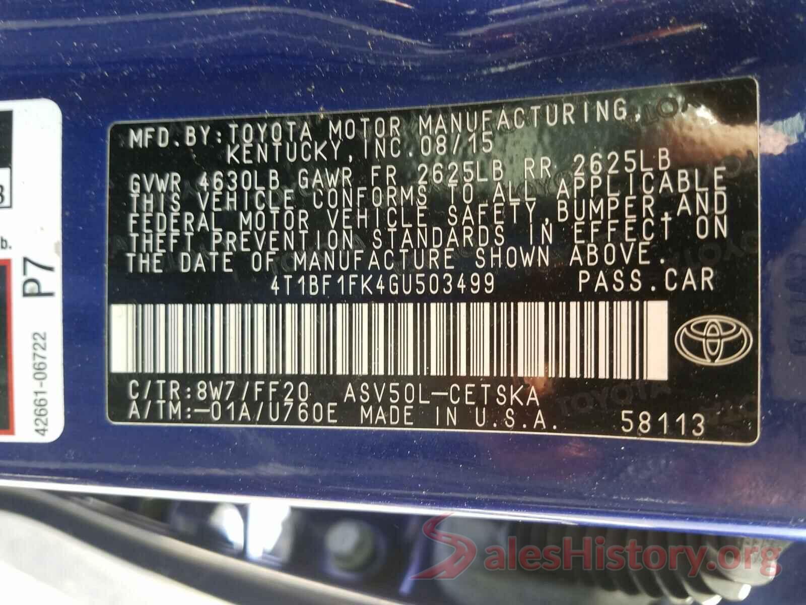 4T1BF1FK4GU503499 2016 TOYOTA CAMRY