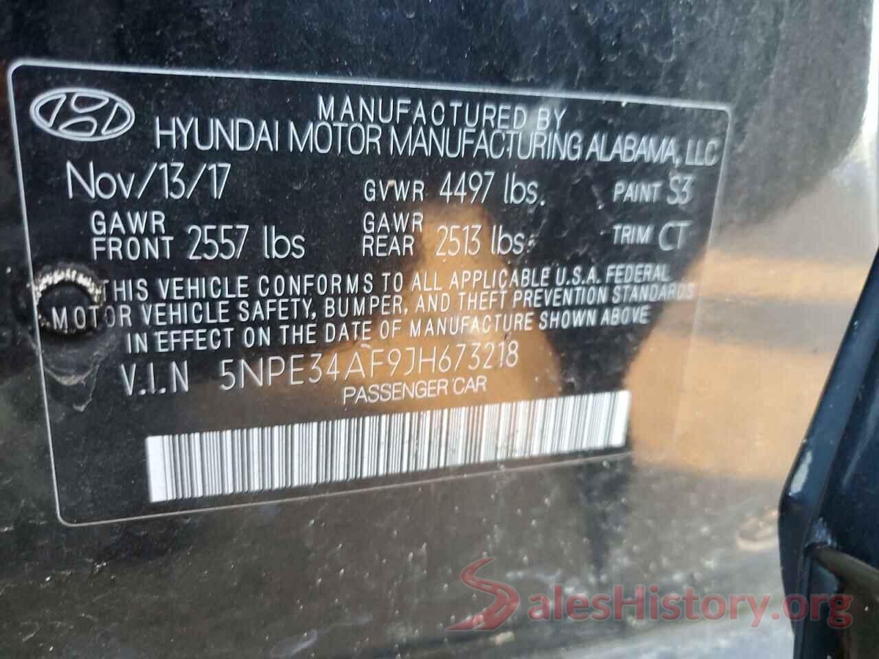 5NPE34AF9JH673218 2018 HYUNDAI SONATA