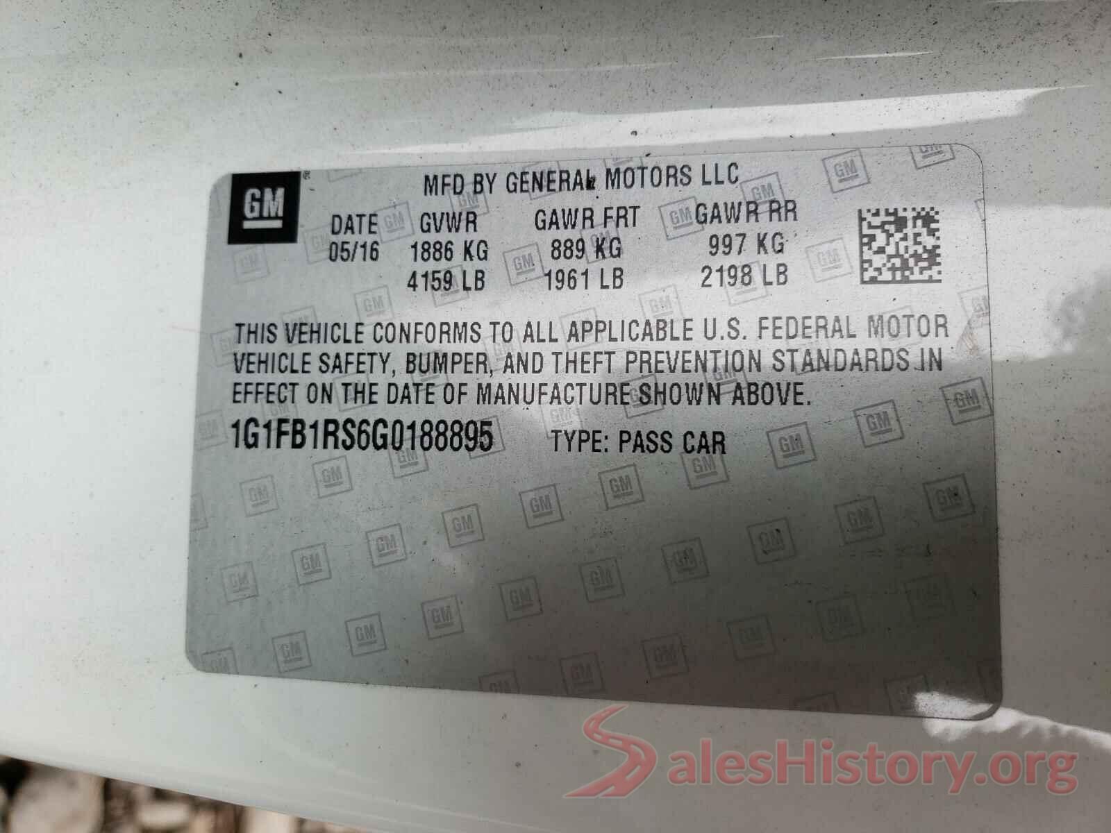 1G1FB1RS6G0188895 2016 CHEVROLET CAMARO