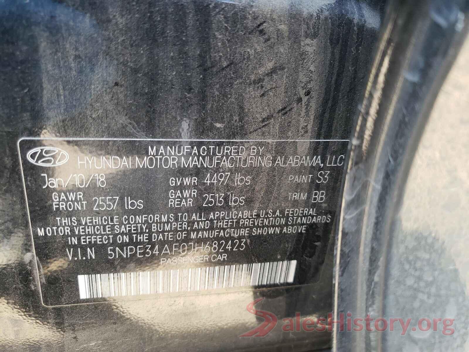 5NPE34AF0JH682423 2018 HYUNDAI SONATA