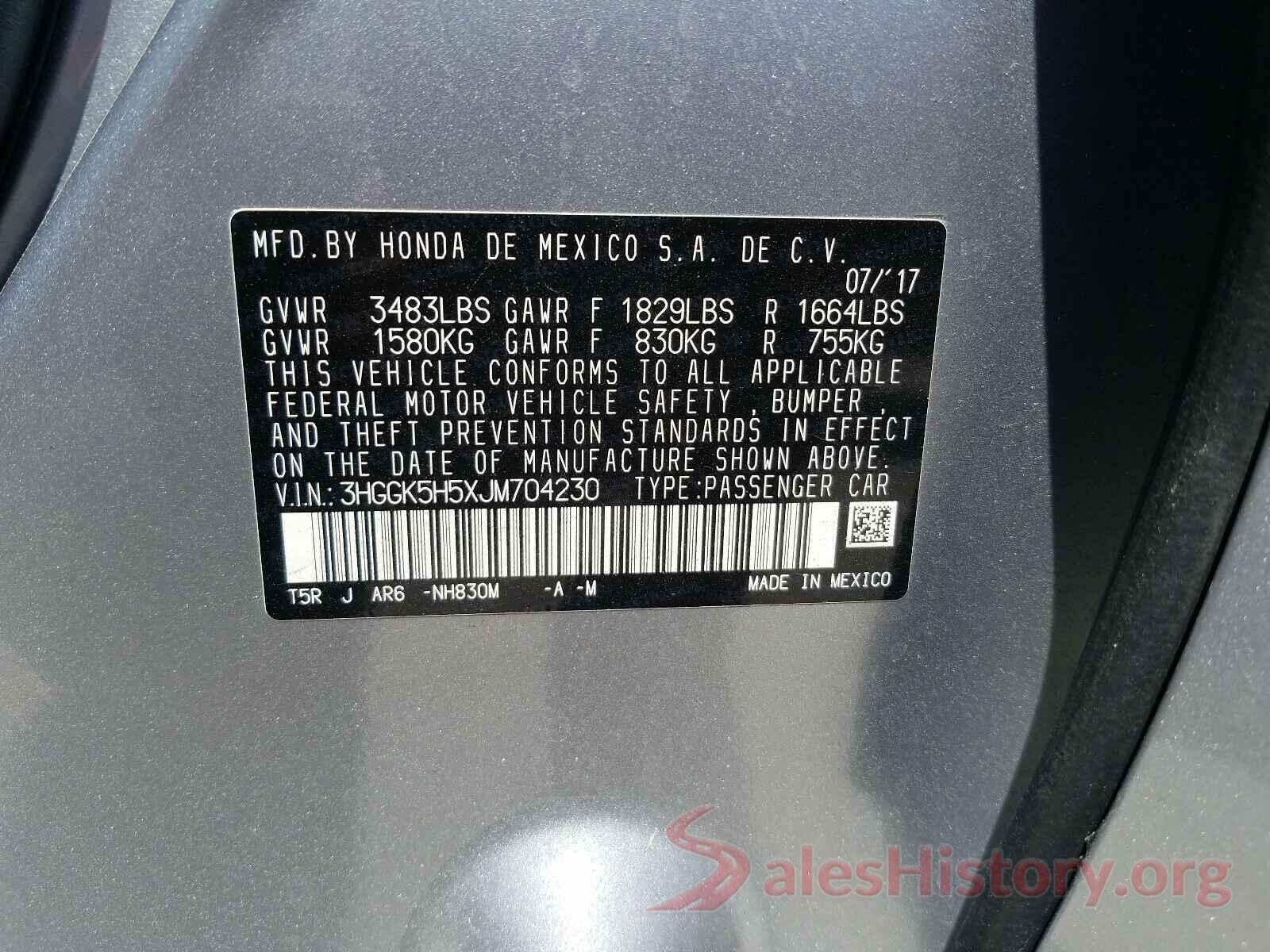 3HGGK5H5XJM704230 2018 HONDA FIT