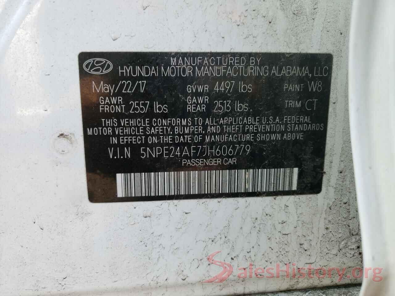 5NPE24AF7JH606779 2018 HYUNDAI SONATA