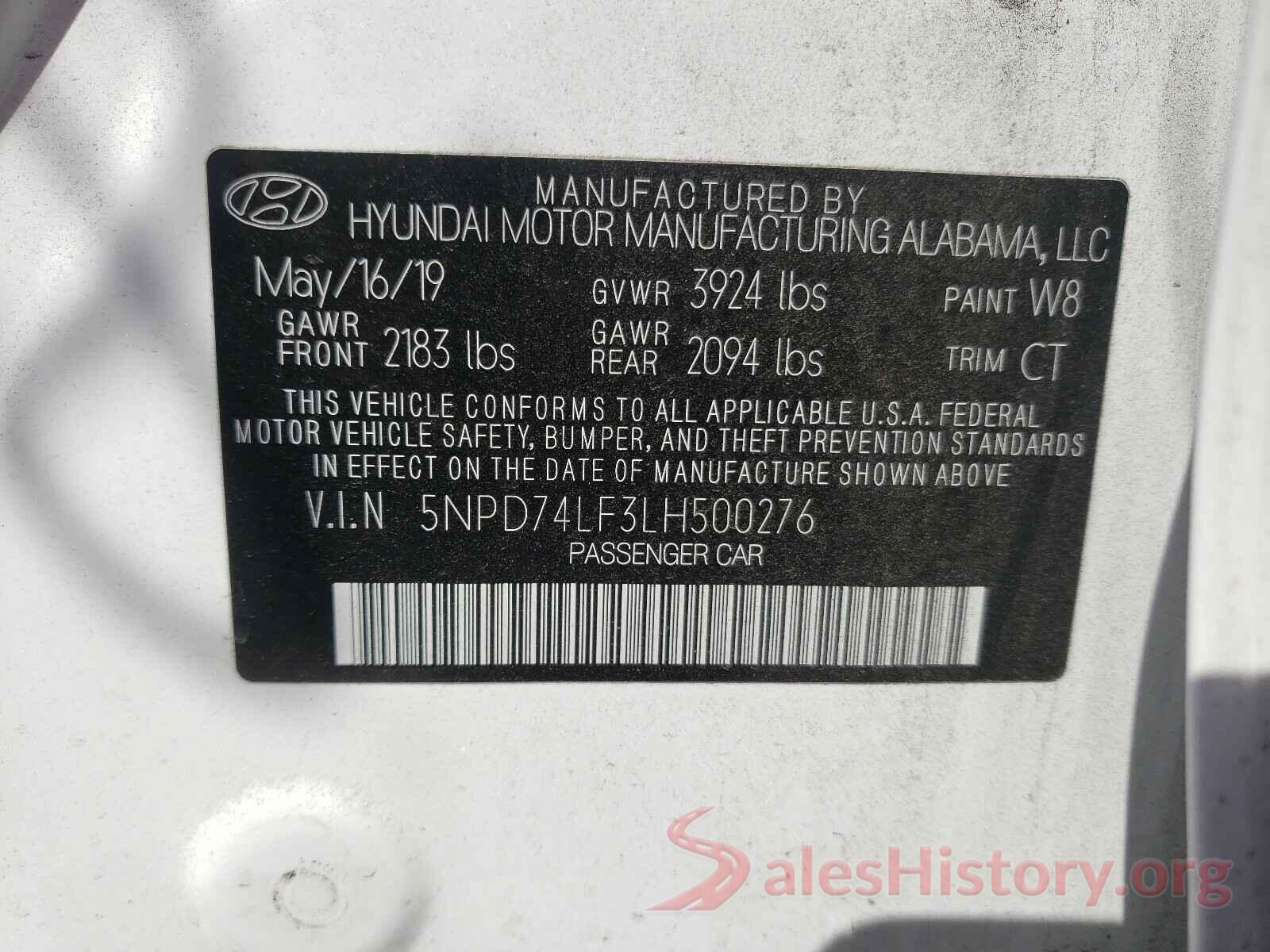 5NPD74LF3LH500276 2020 HYUNDAI ELANTRA