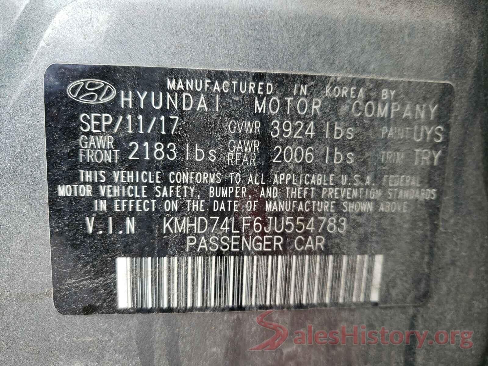 KMHD74LF6JU554783 2018 HYUNDAI ELANTRA