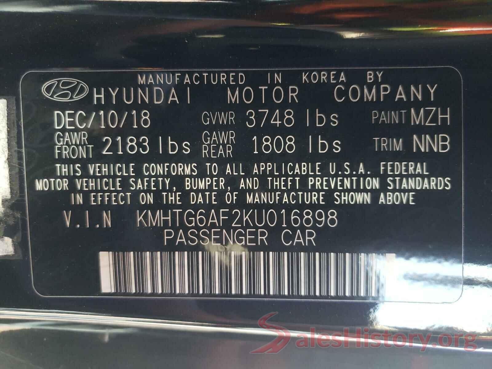 KMHTG6AF2KU016898 2019 HYUNDAI VELOSTER