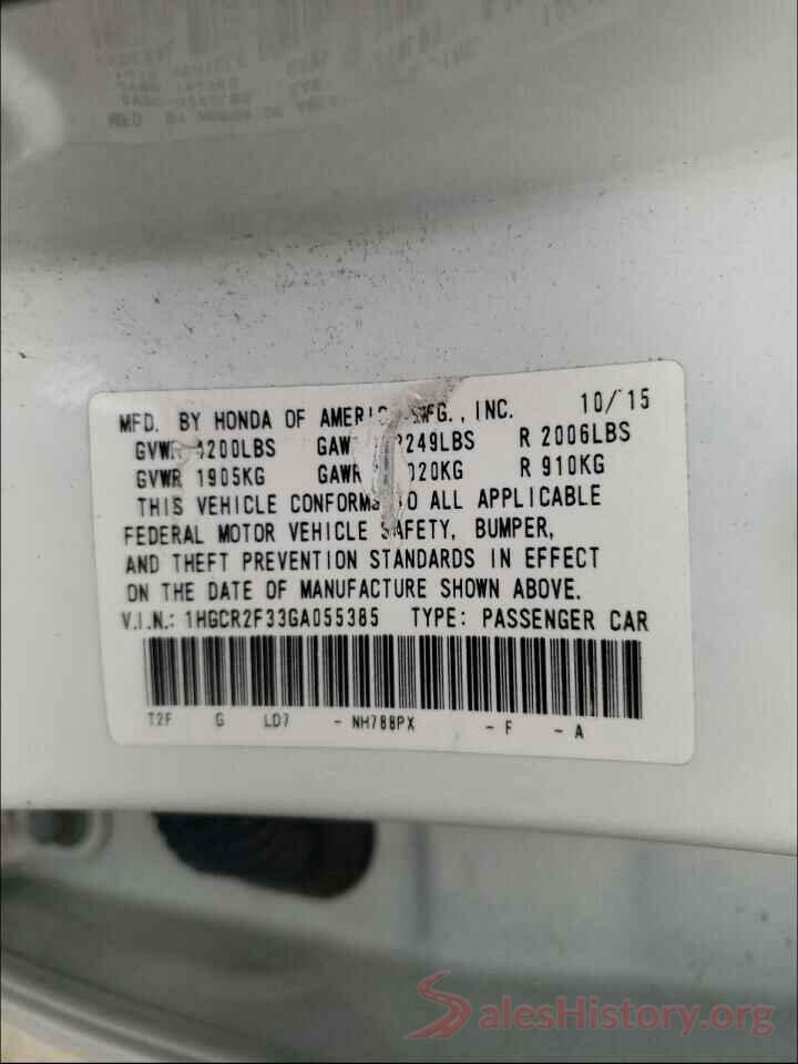 1HGCR2F33GA055385 2016 HONDA ACCORD