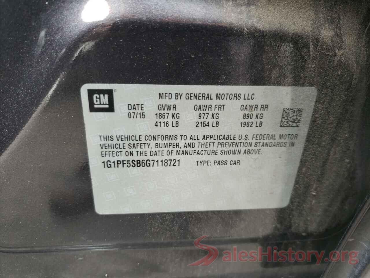 1G1PF5SB6G7118721 2016 CHEVROLET CRUZE