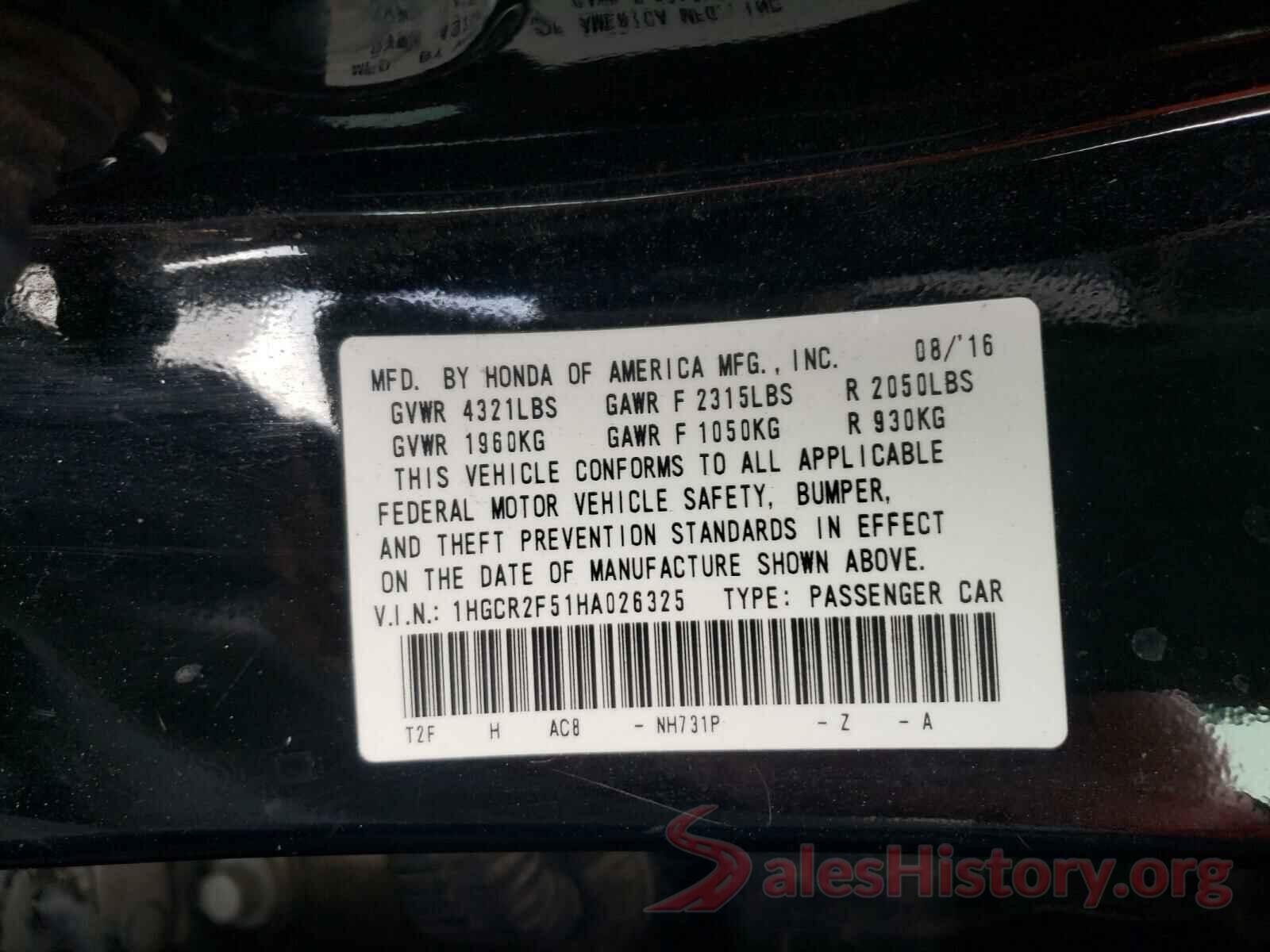 1HGCR2F51HA026325 2017 HONDA ACCORD