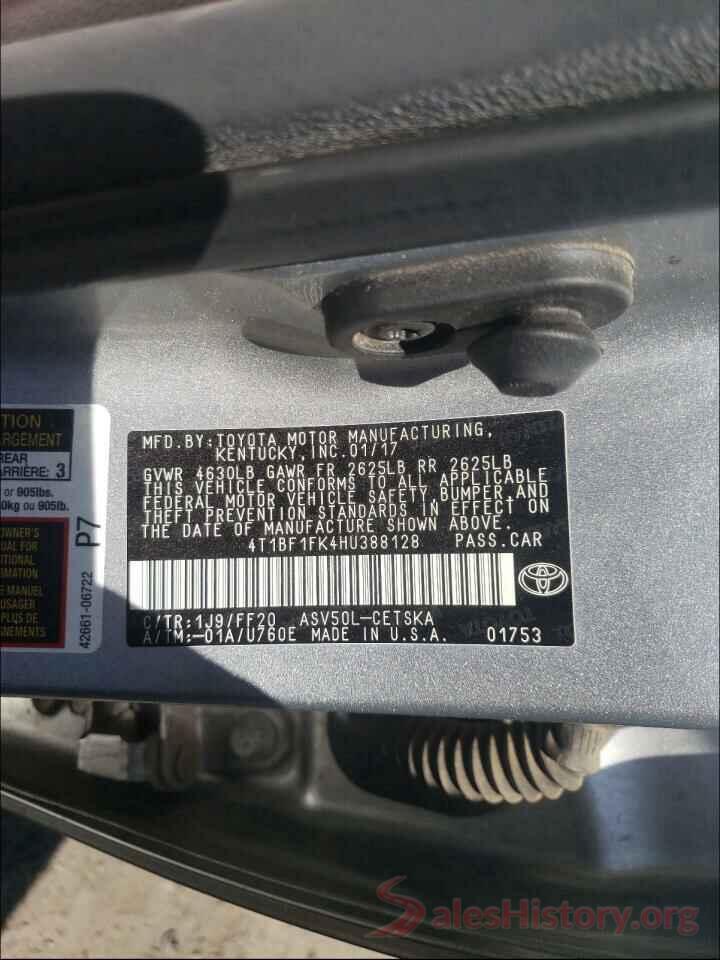 4T1BF1FK4HU388128 2017 TOYOTA CAMRY