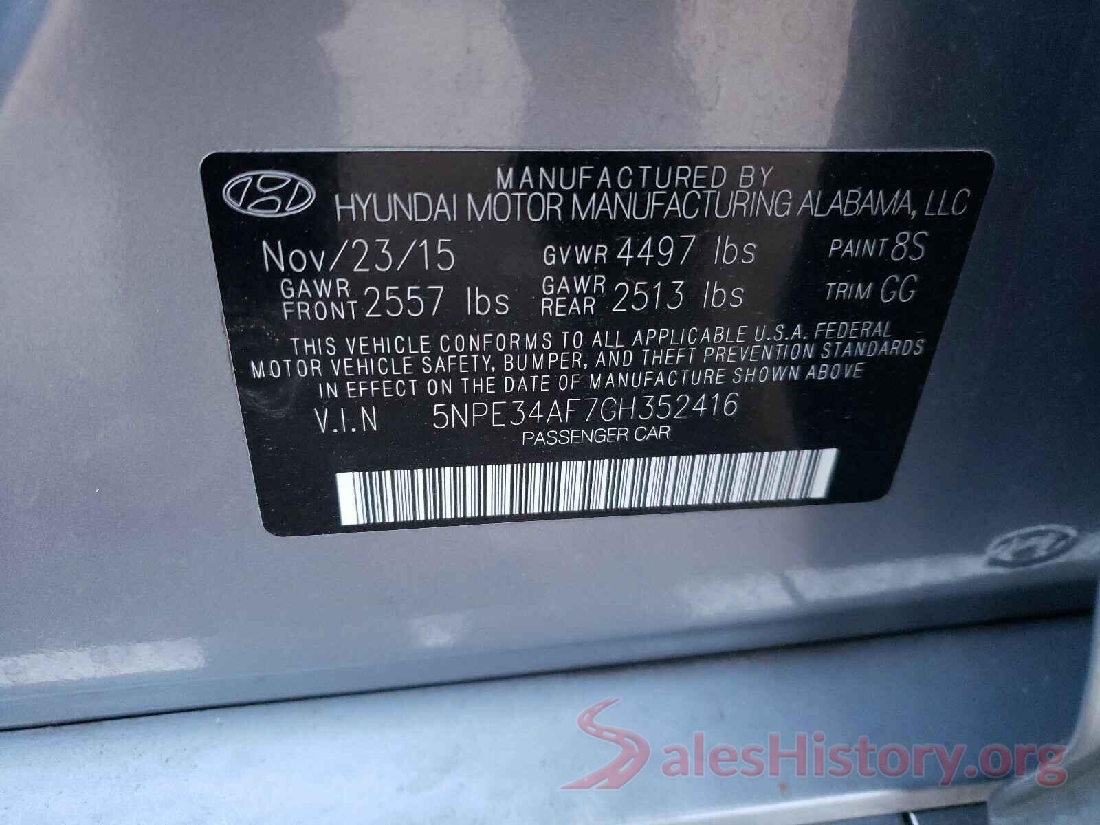 5NPE34AF7GH352416 2016 HYUNDAI SONATA