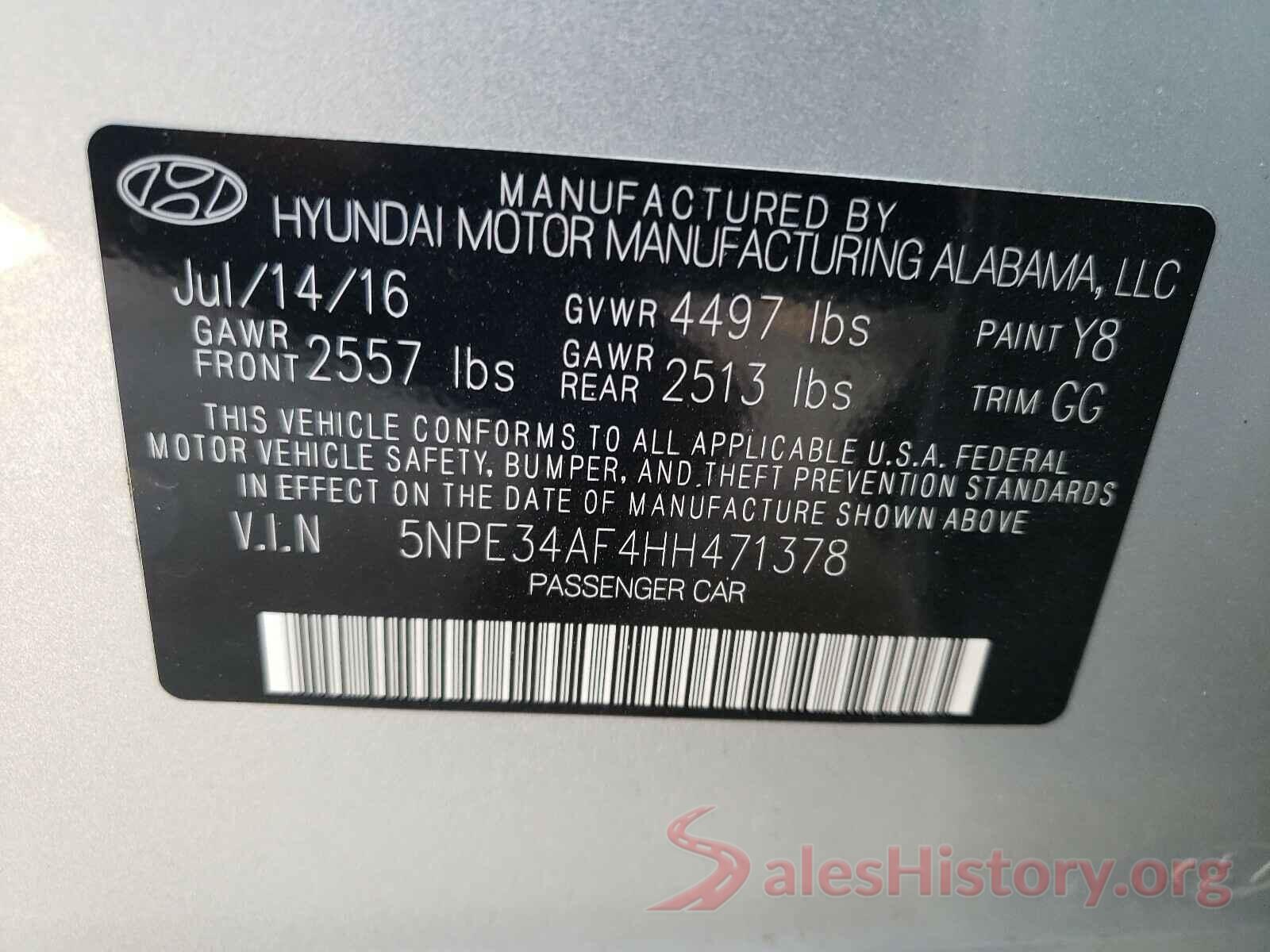 5NPE34AF4HH471378 2017 HYUNDAI SONATA