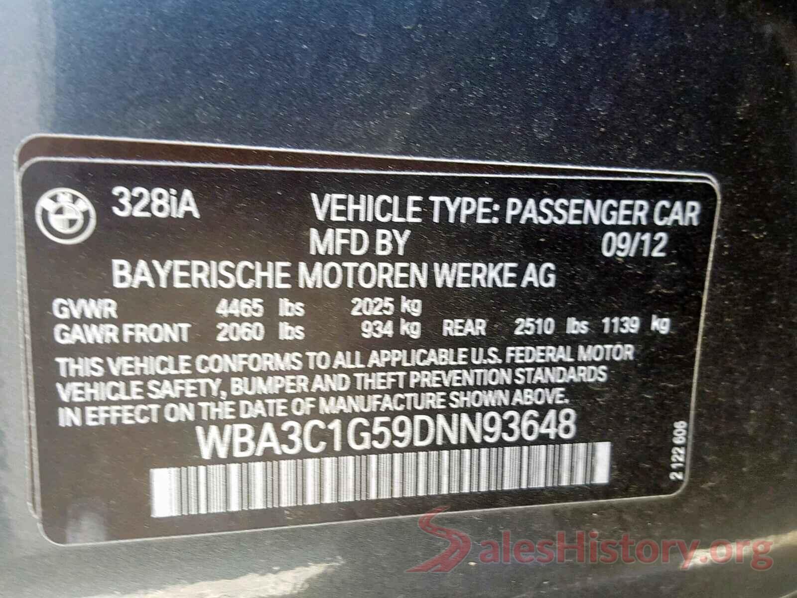 WBA3C1G59DNN93648 2013 BMW 3 SERIES