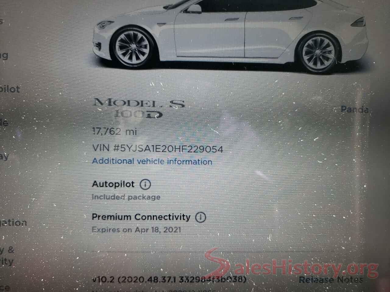 5YJSA1E20HF229054 2017 TESLA MODEL S