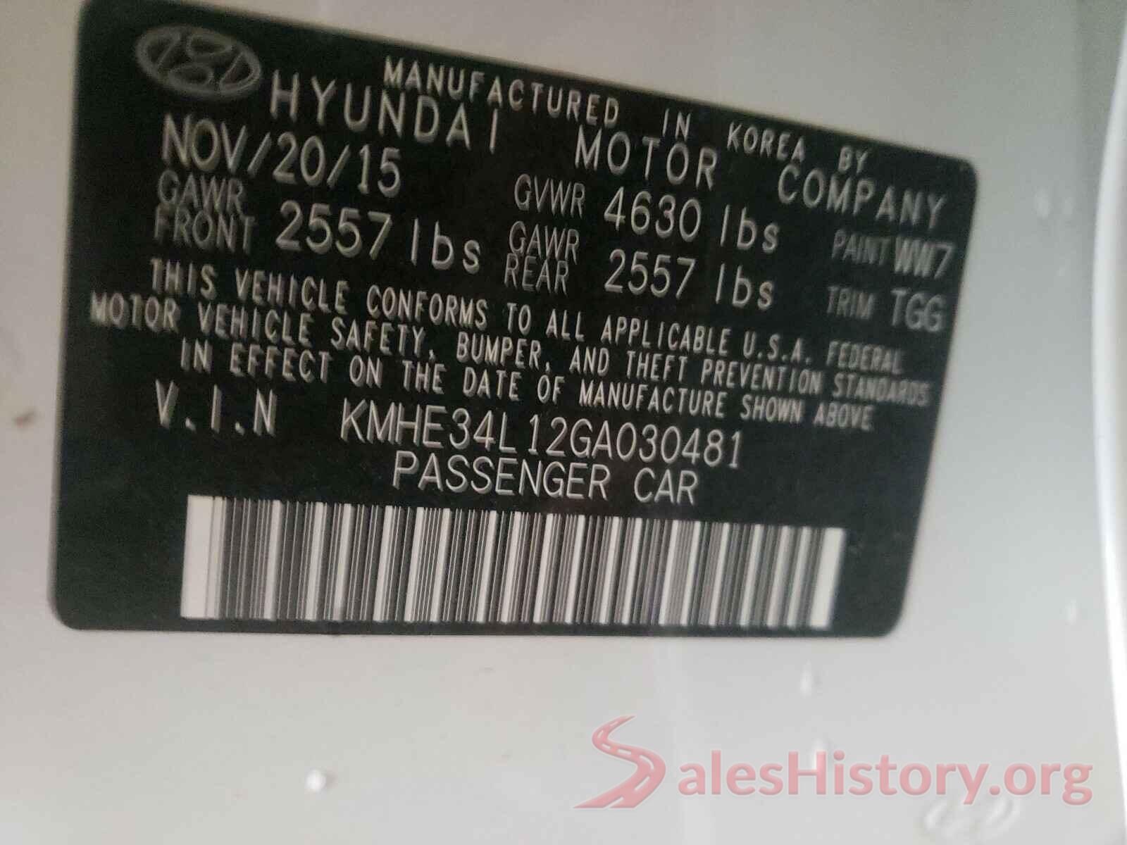 KMHE34L12GA030481 2016 HYUNDAI SONATA