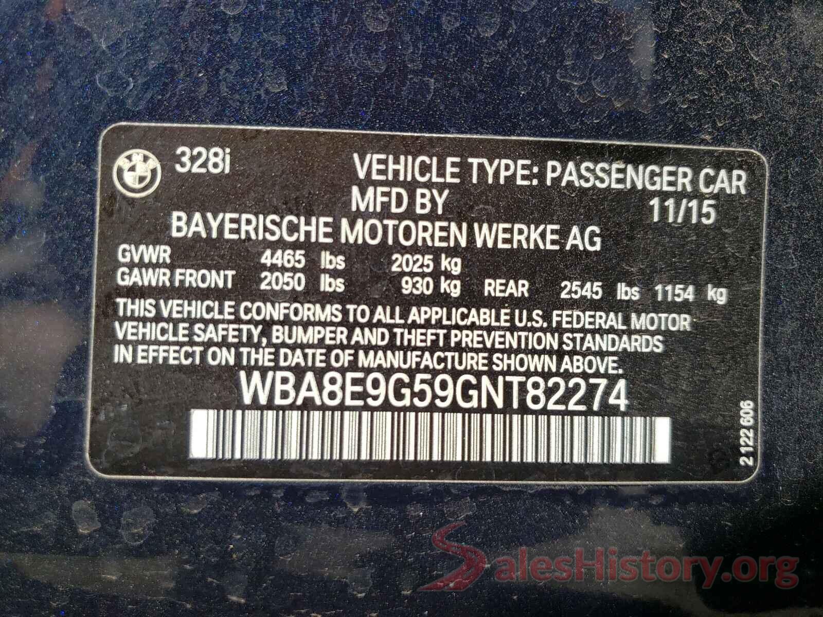 WBA8E9G59GNT82274 2016 BMW 3 SERIES