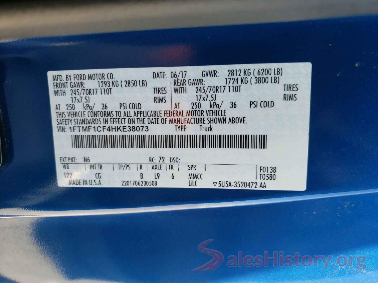 1FTMF1CF4HKE38073 2017 FORD F150