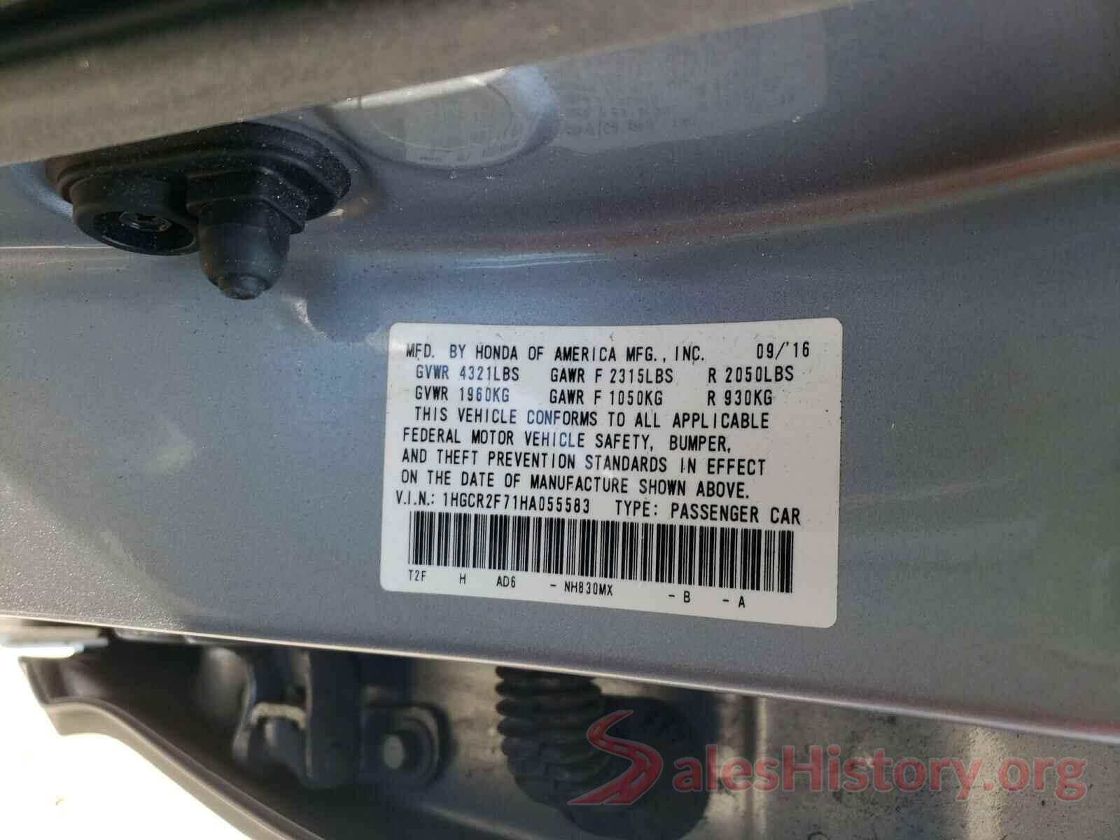 1HGCR2F71HA055583 2017 HONDA ACCORD