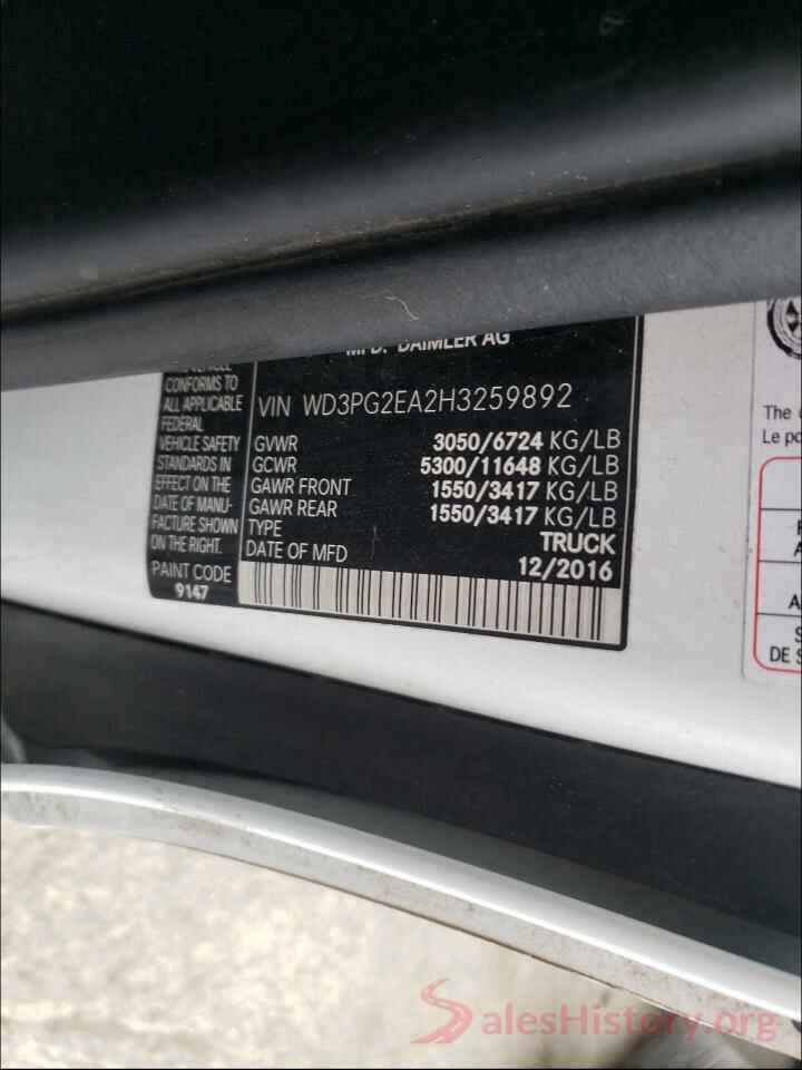 WD3PG2EA2H3259892 2017 MERCEDES-BENZ ALL OTHER