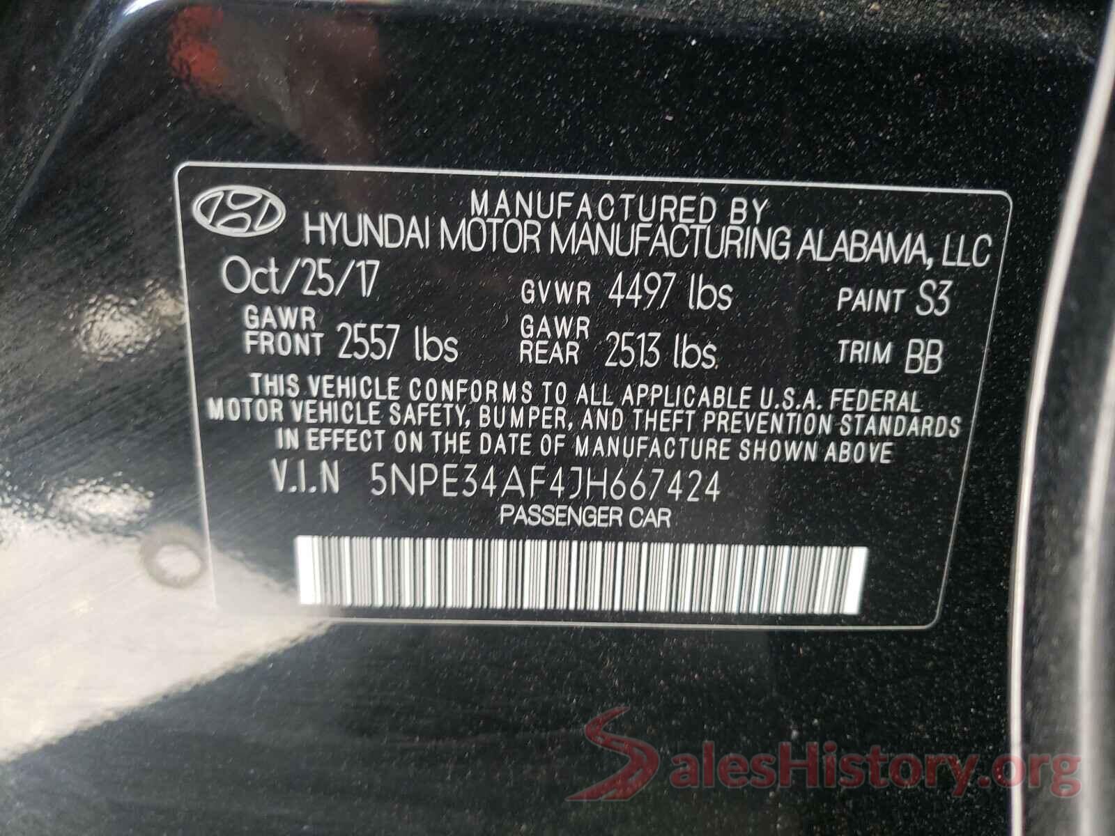 5NPE34AF4JH667424 2018 HYUNDAI SONATA