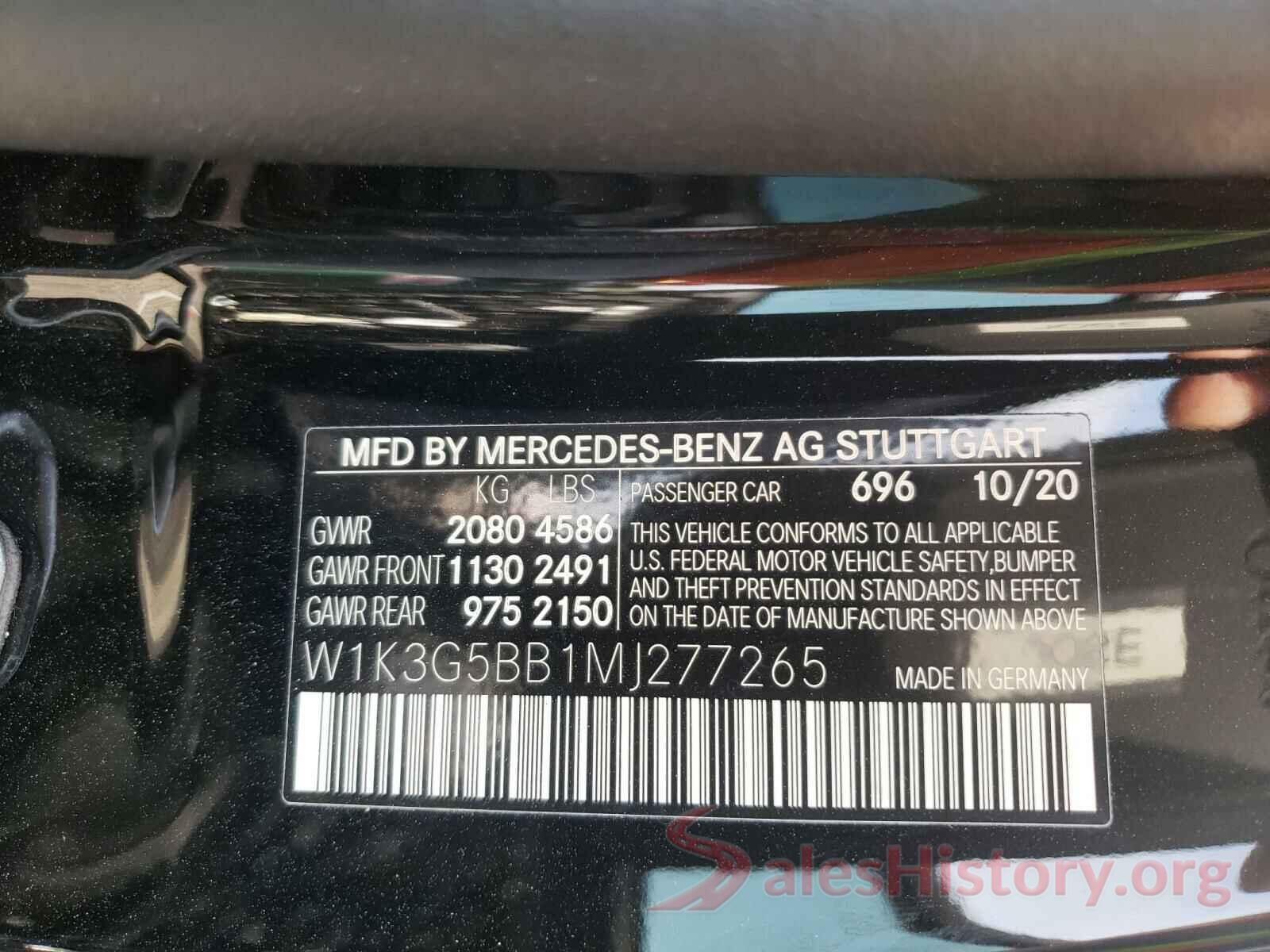 W1K3G5BB1MJ277265 2021 MERCEDES-BENZ ALL OTHER