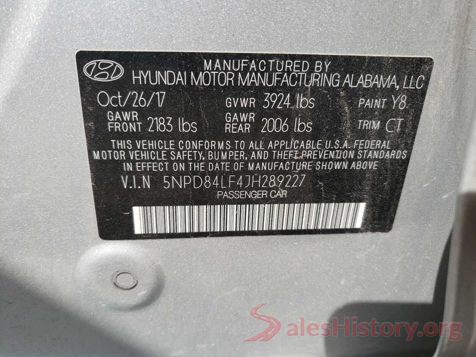 5NPD84LF4JH289227 2018 HYUNDAI ELANTRA