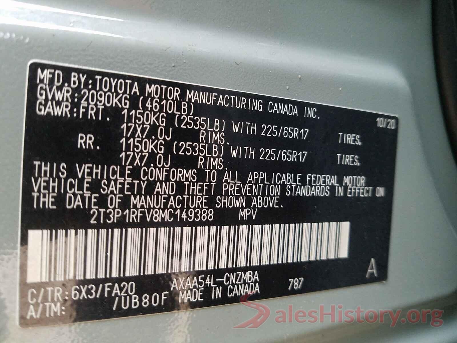 2T3P1RFV8MC149388 2021 TOYOTA RAV4