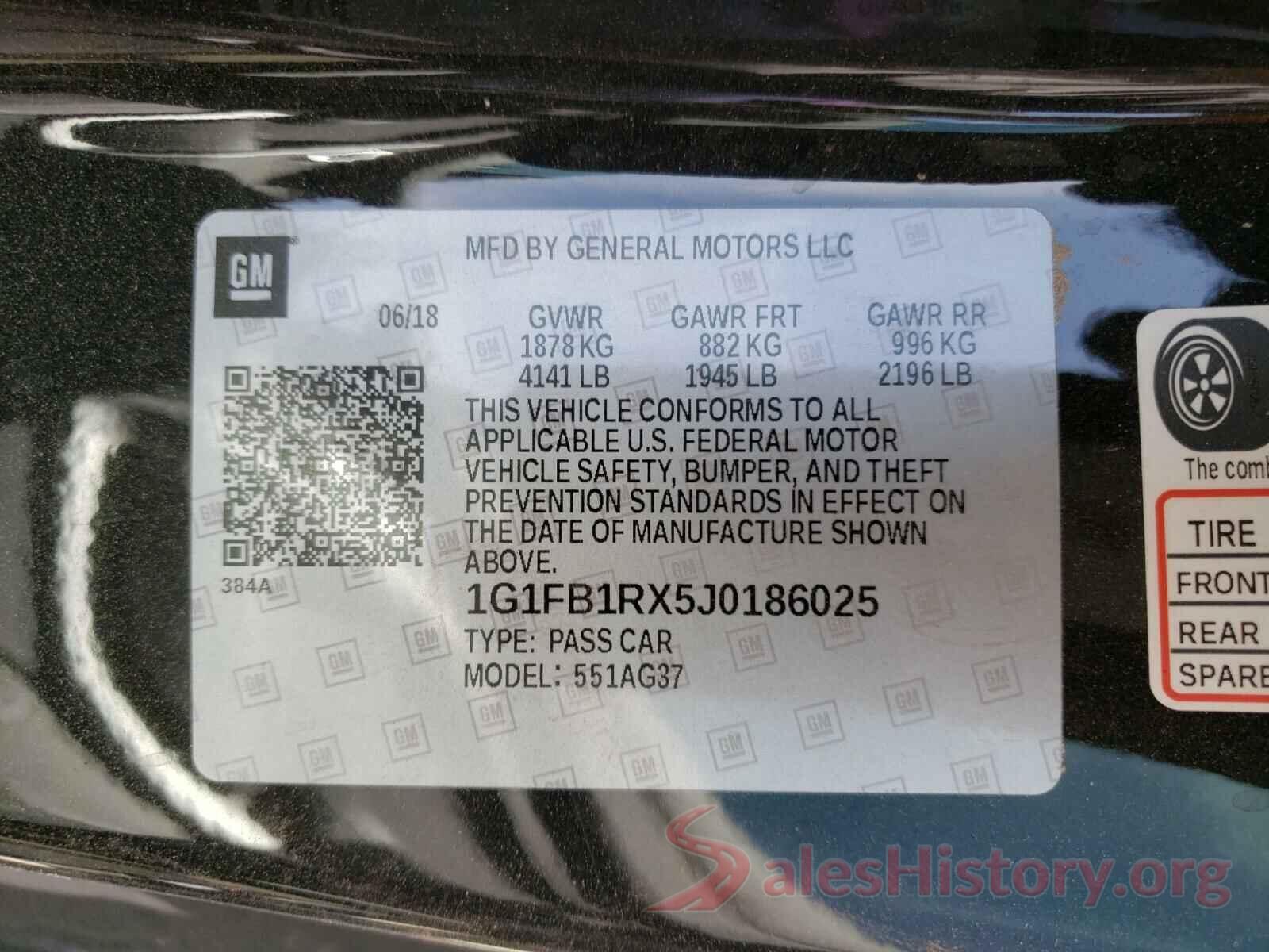 1G1FB1RX5J0186025 2018 CHEVROLET CAMARO