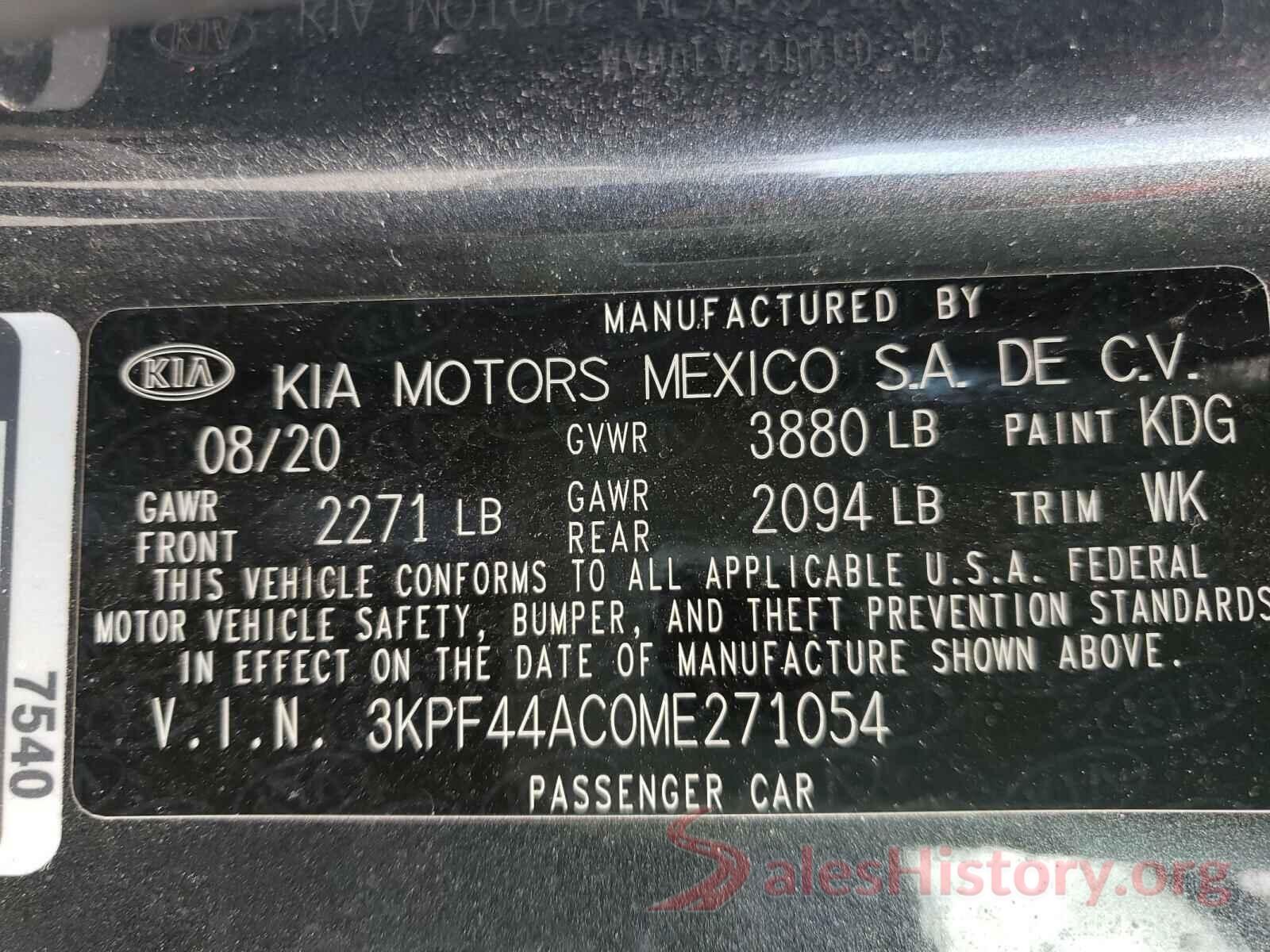 3KPF44AC0ME271054 2021 KIA FORTE