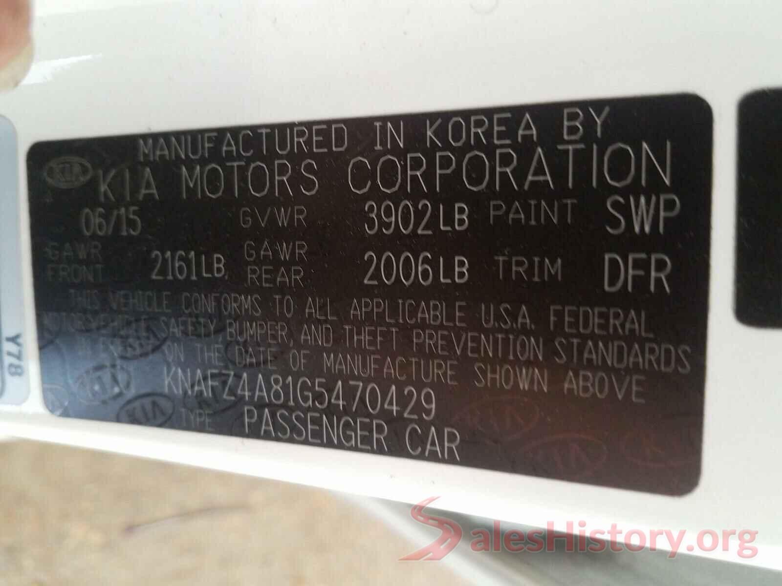 KNAFZ4A81G5470429 2016 KIA FORTE