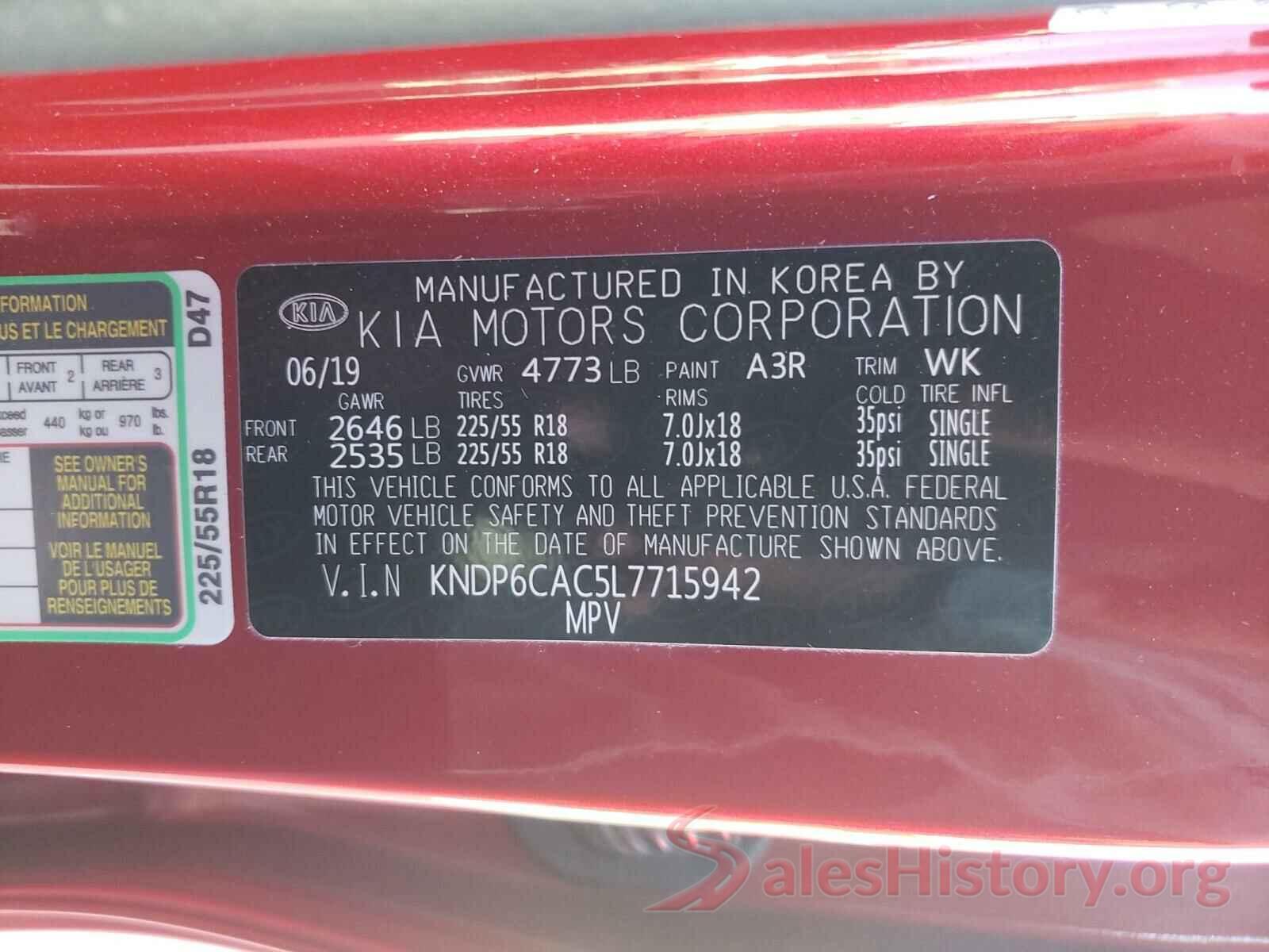 KNDP6CAC5L7715942 2020 KIA SPORTAGE