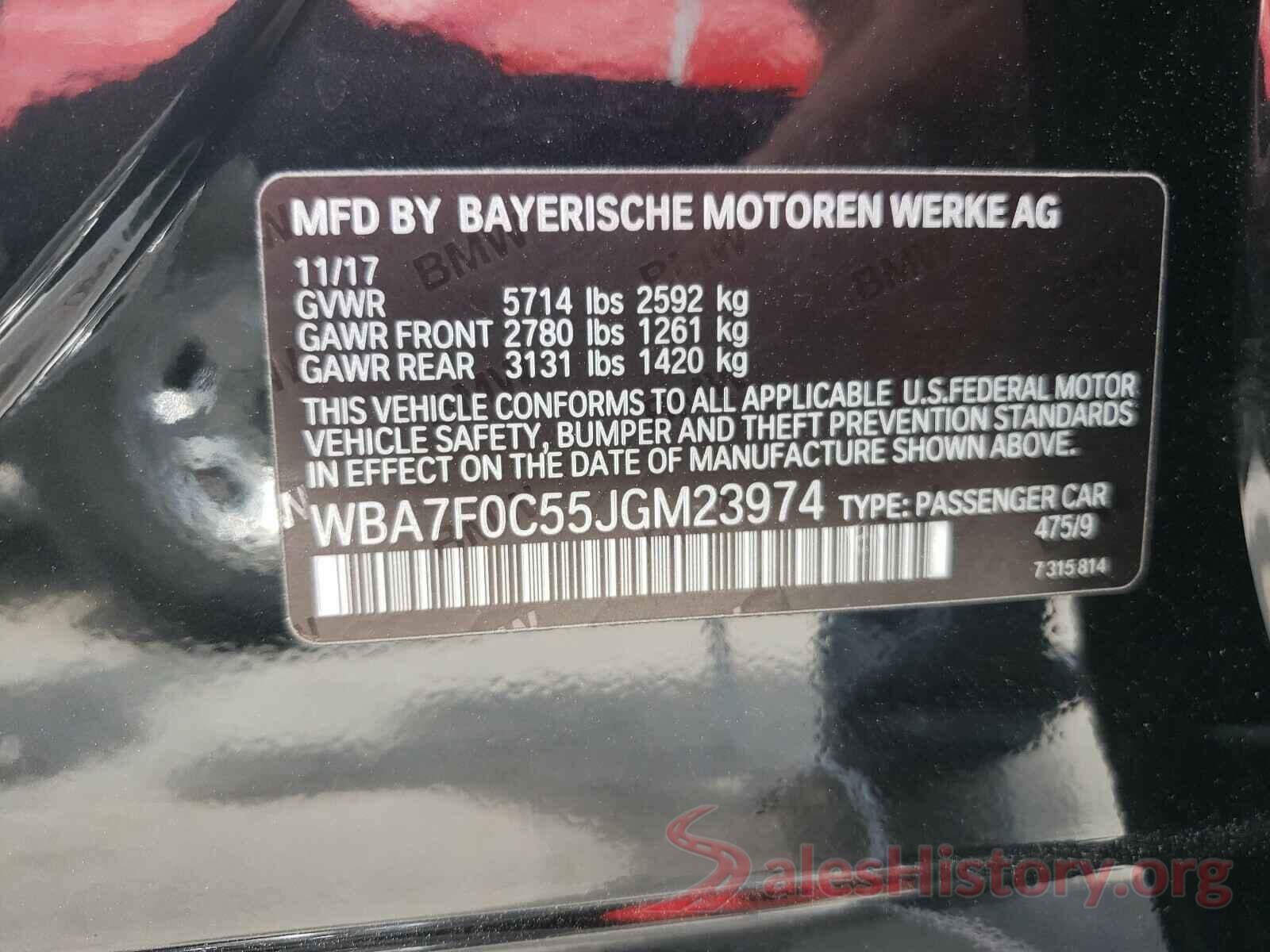 WBA7F0C55JGM23974 2018 BMW 7 SERIES