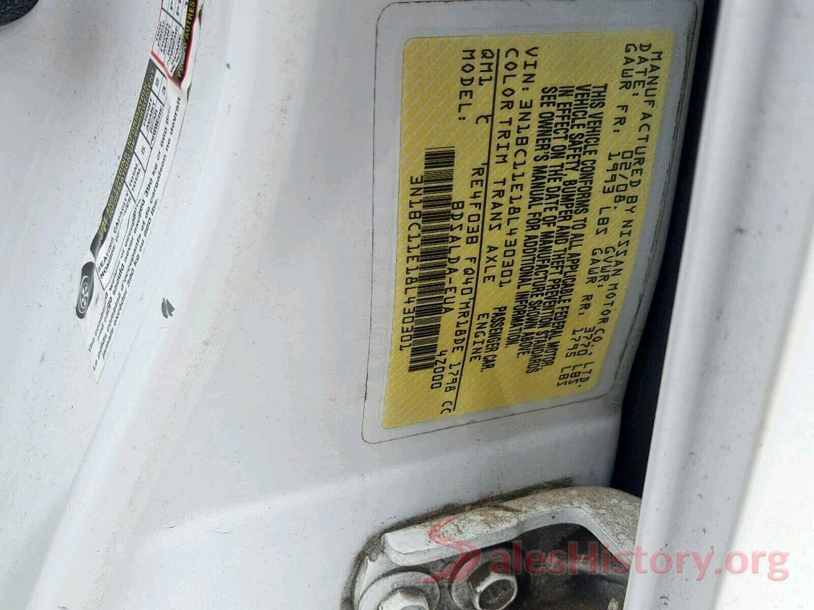 3N1BC11E18L430301 2008 NISSAN VERSA