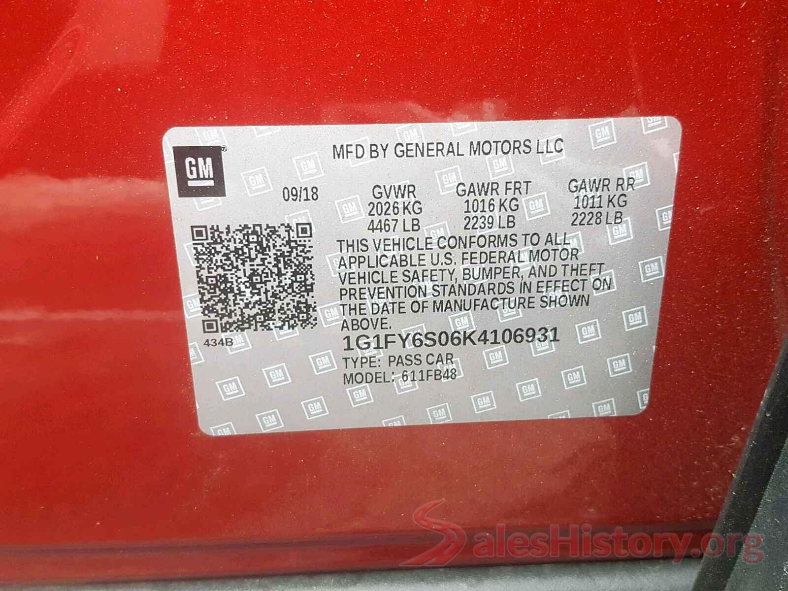 1G1FY6S06K4106931 2019 CHEVROLET BOLT