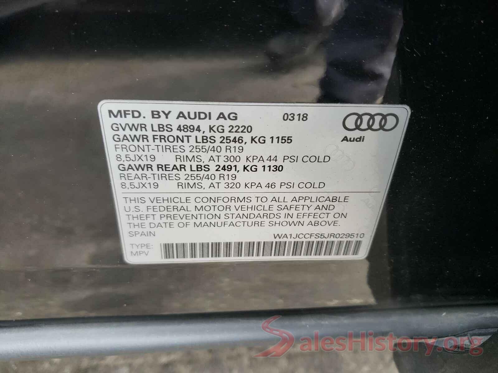 WA1JCCFS5JR029510 2018 AUDI Q3