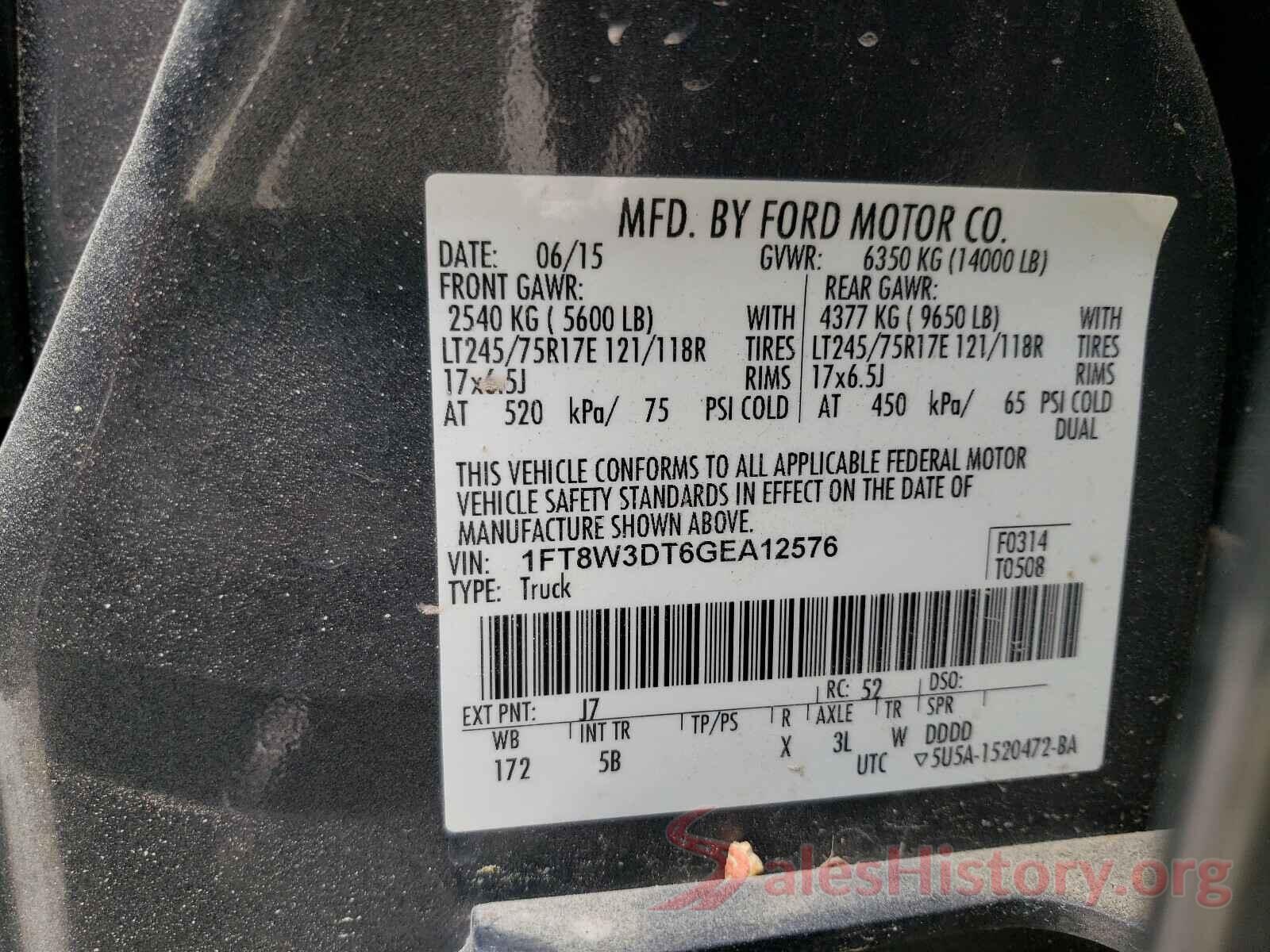 1FT8W3DT6GEA12576 2016 FORD F350