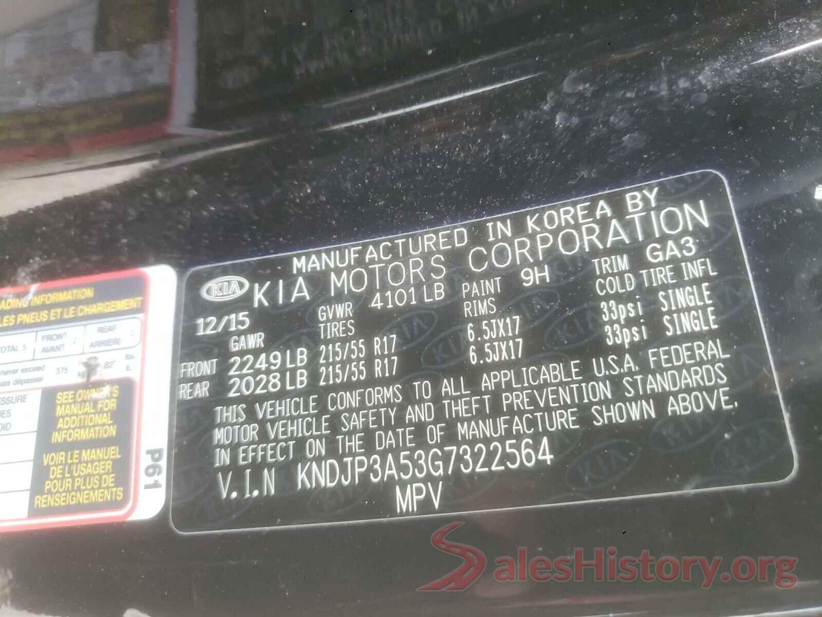 KNDJP3A53G7322564 2016 KIA SOUL