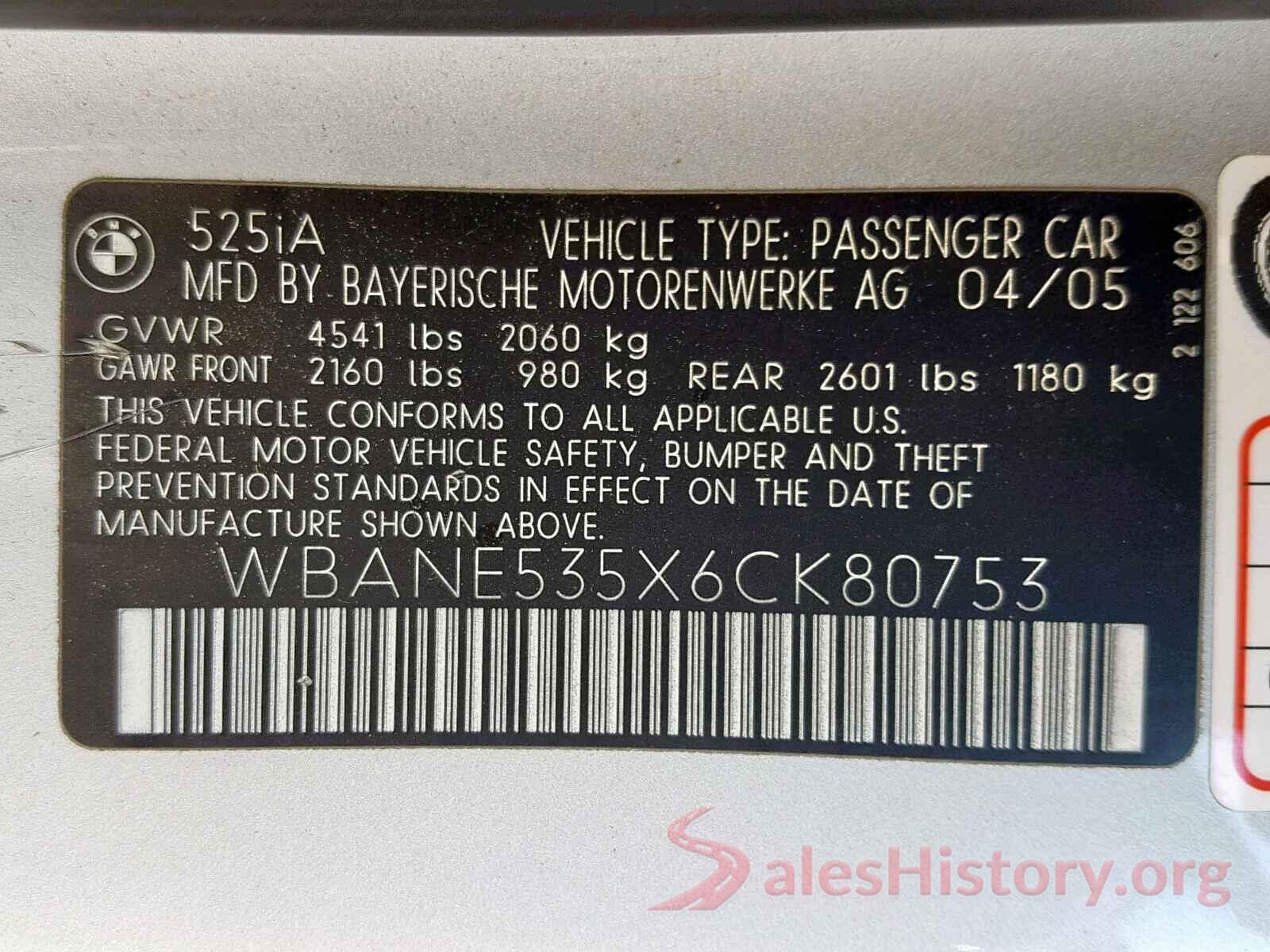 WBANE535X6CK80753 2006 BMW 5 SERIES