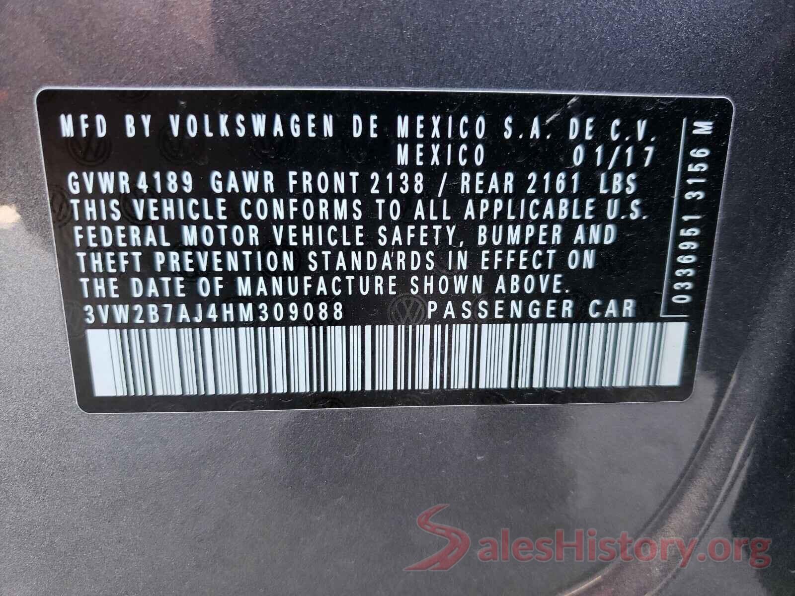 3VW2B7AJ4HM309088 2017 VOLKSWAGEN JETTA