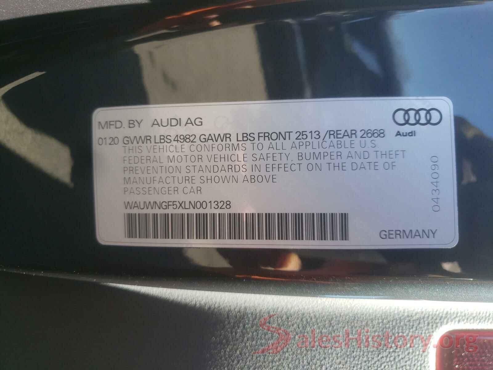 WAUWNGF5XLN001328 2020 AUDI A5