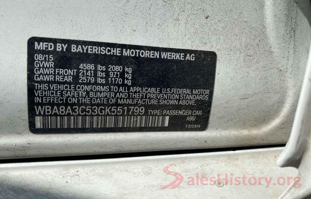 WBA8A3C53GK551799 2016 BMW 3 SERIES