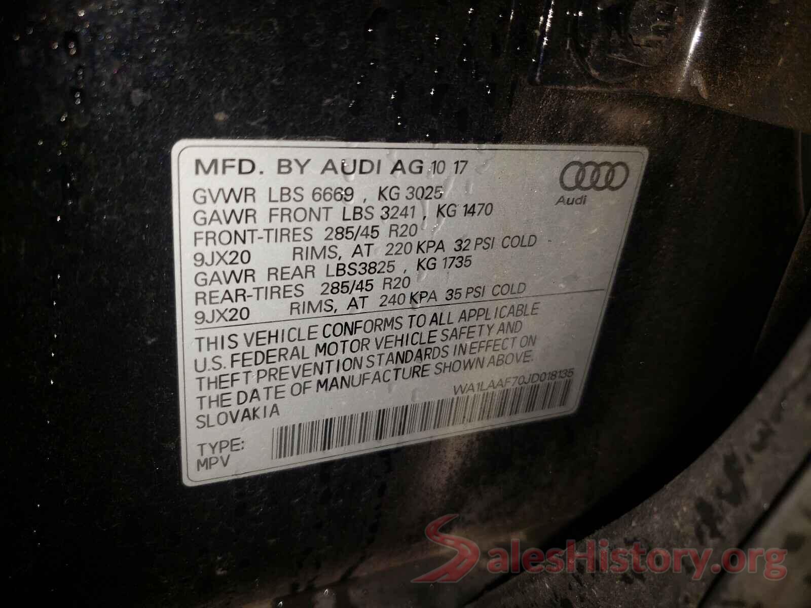 WA1LAAF70JD018135 2018 AUDI Q7