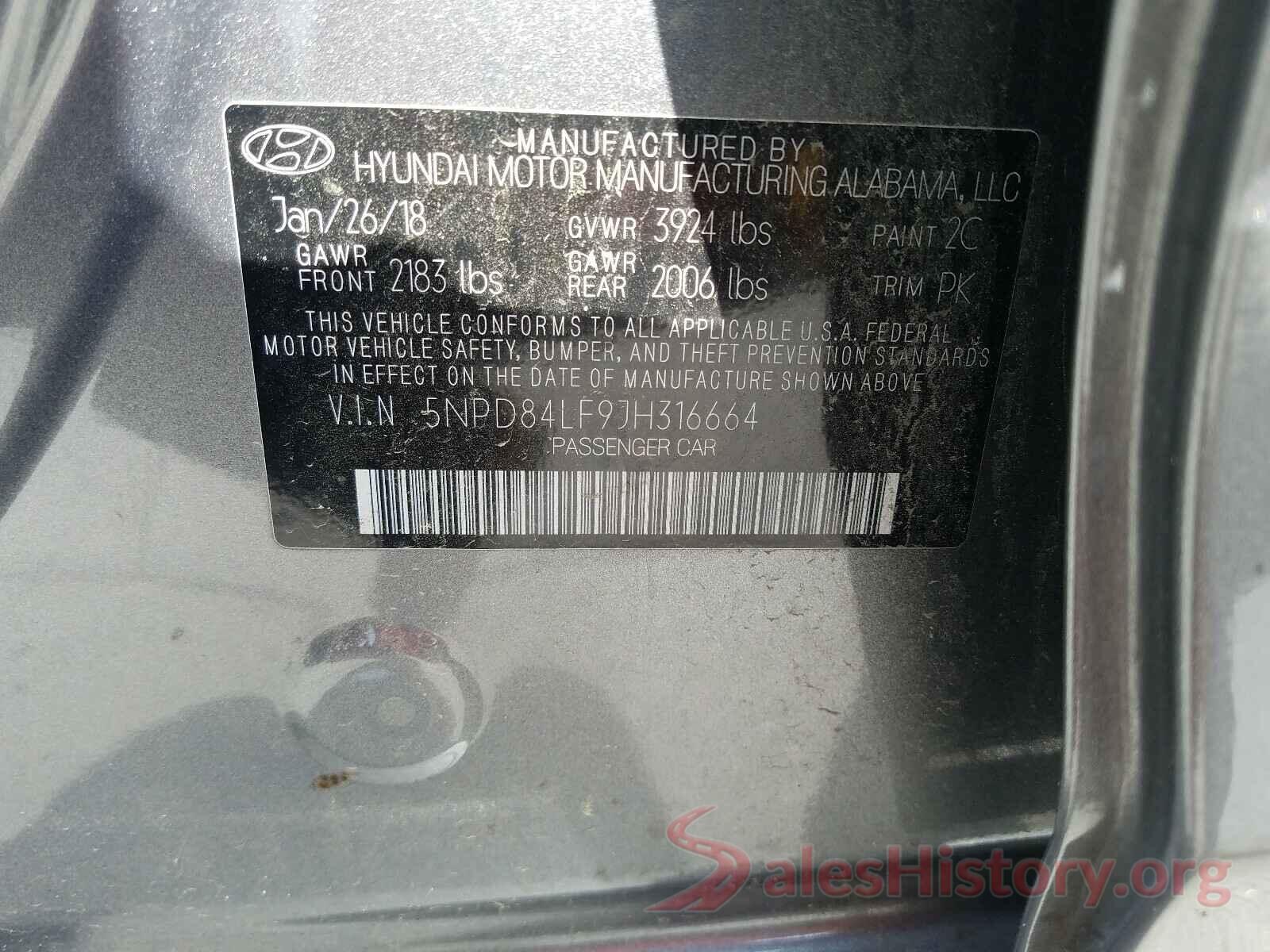 5NPD84LF9JH316664 2018 HYUNDAI ELANTRA