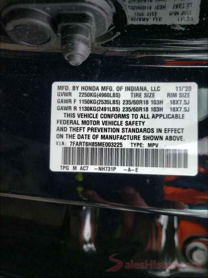 7FART6H85ME003225 2021 HONDA CRV