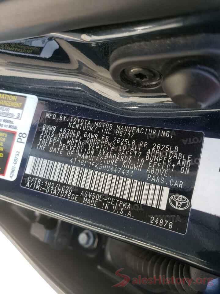 4T1BF1FK5HU447431 2017 TOYOTA CAMRY