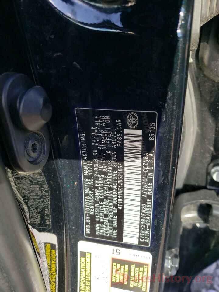 4T1B11HK1JU531067 2018 TOYOTA CAMRY