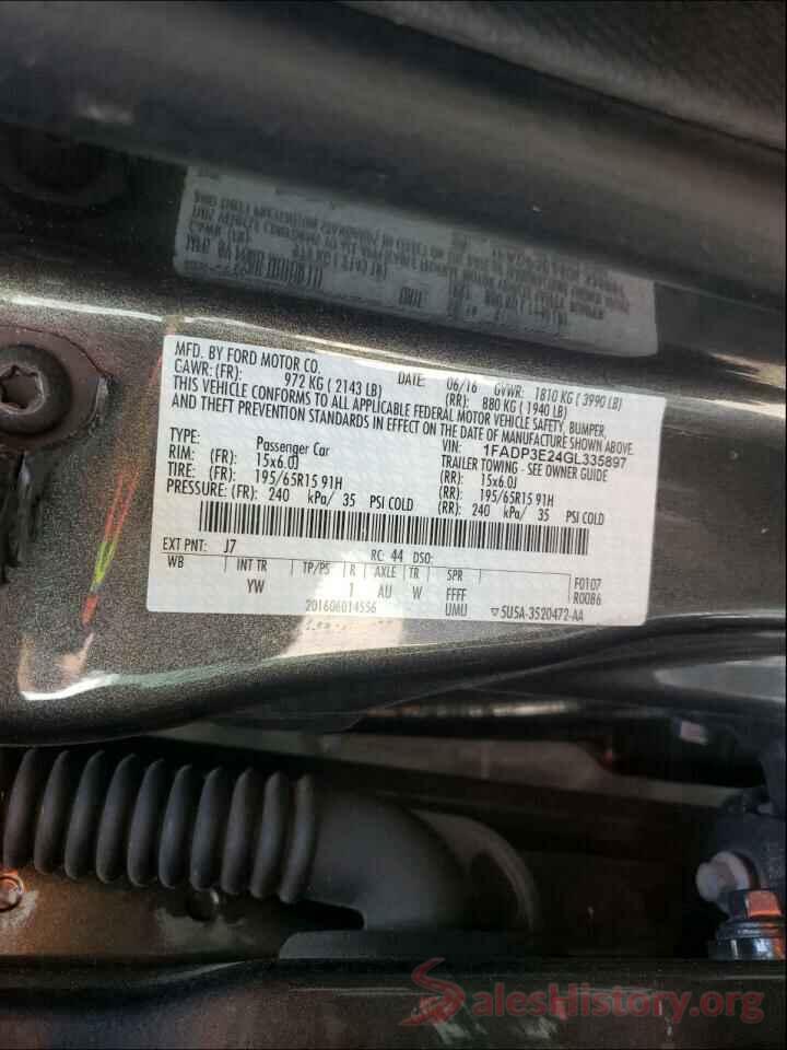 1FADP3E24GL335897 2016 FORD FOCUS