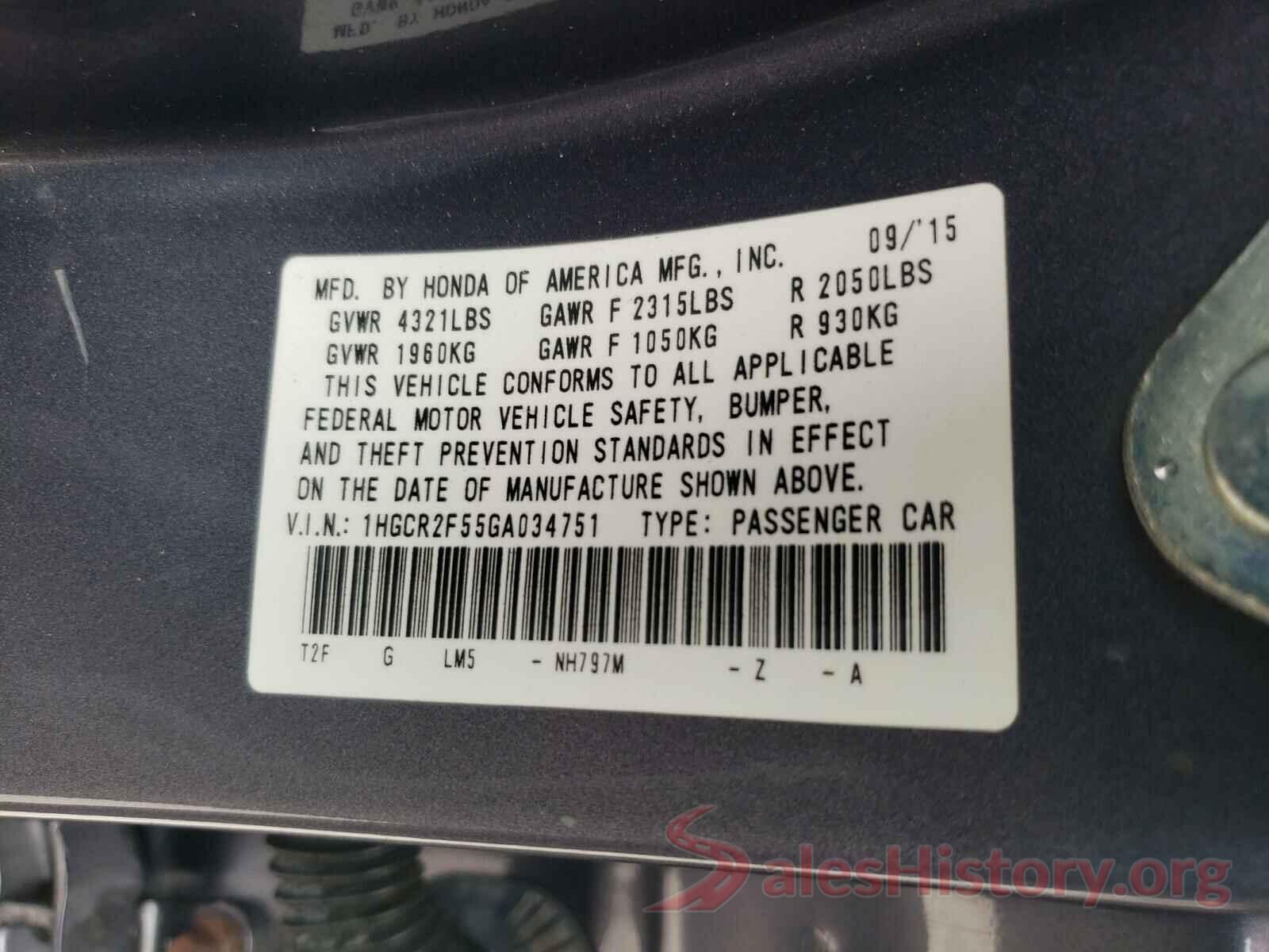 1HGCR2F55GA034751 2016 HONDA ACCORD